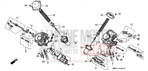 CARBURETOR (COMPONENT PARTS) XL600VM de 1991